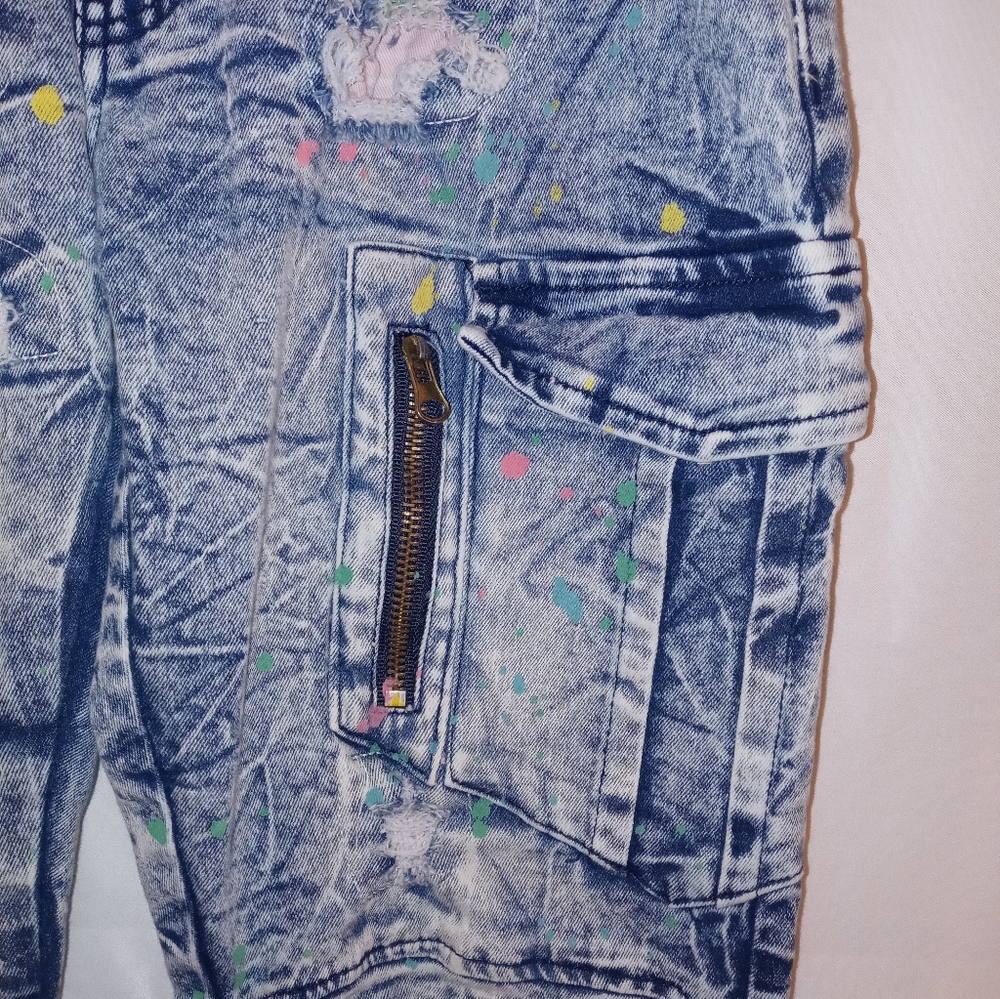 Reason Men's Skinny Jeans - Blue with Multicolor Accents - Picture 4 of 6